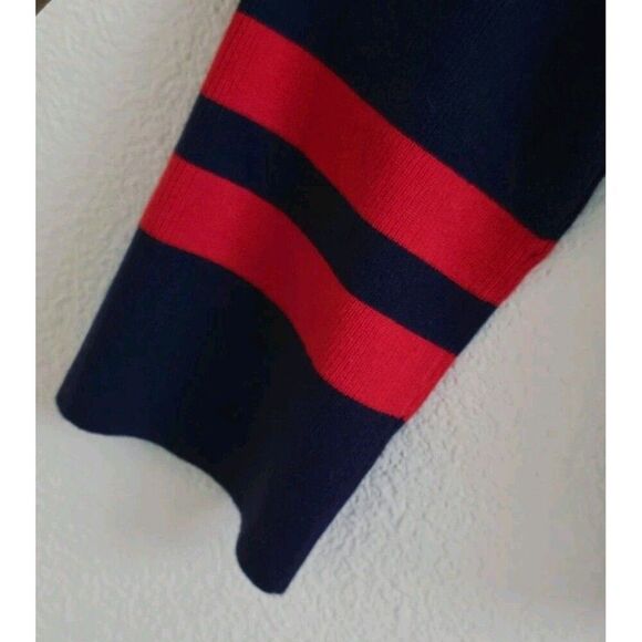 Moth Anthropologie Navy Red Stripe Sweater Size L Anchor Preppy - Picture 2 of 7